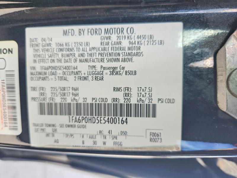 Aukcja sprzedaży 2014 Ford Fusion, vin: 1FA6P0HD5E5400164, numer aukcji: 55115686