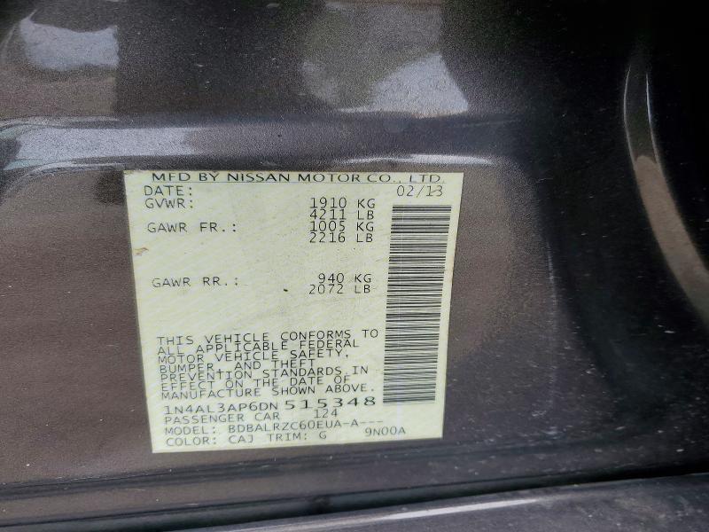Aukcja sprzedaży 2013 Nissan Altima, vin: 1N4AL3AP6DN515348, numer aukcji: 52081796