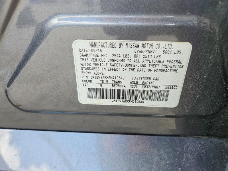 54965446 :رقم المزاد ، JN1BV7ARXFM410549 vin ، 2015 Infiniti Q50 مزاد بيع