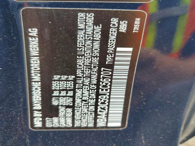 2018 Bmw 430xi მანქანა იყიდება აუქციონზე, vin: WBA4Z3C59JEC56707, აუქციონის ნომერი: 52084926