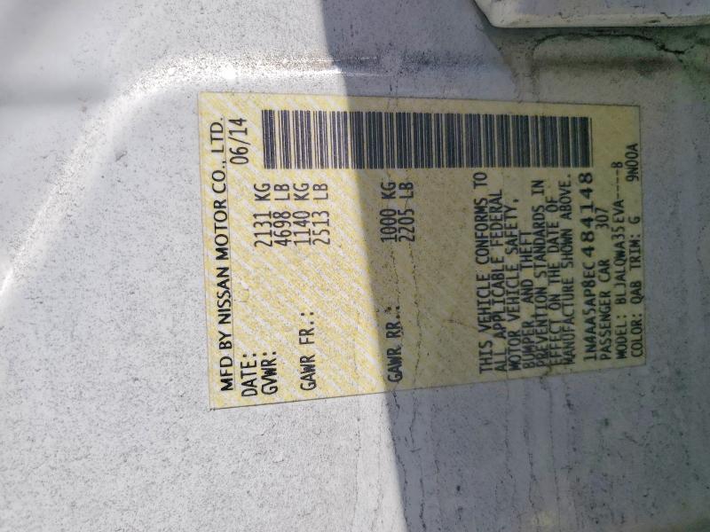 Aukcja sprzedaży 2014 Nissan Maxima, vin: 1N4AA5AP8EC484148, numer aukcji: 54286166