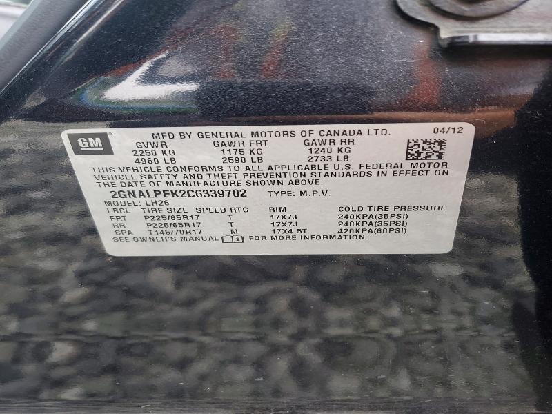 Aukcja sprzedaży 2012 Chevrolet Equinox, vin: 2GNALPEK2C6339702, numer aukcji: 52514696