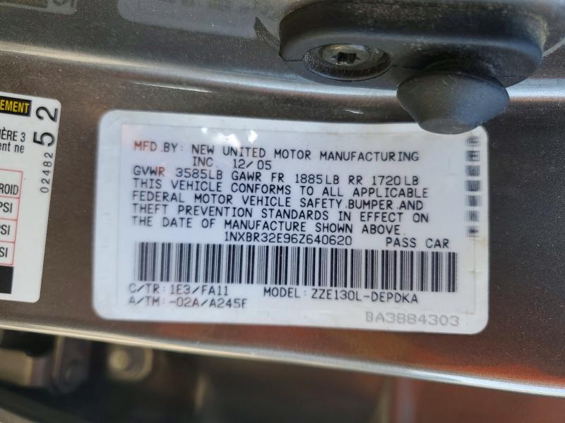 53134706 :رقم المزاد ، 1NXBR32E96Z640620 vin ، 2006 Toyota Corolla مزاد بيع