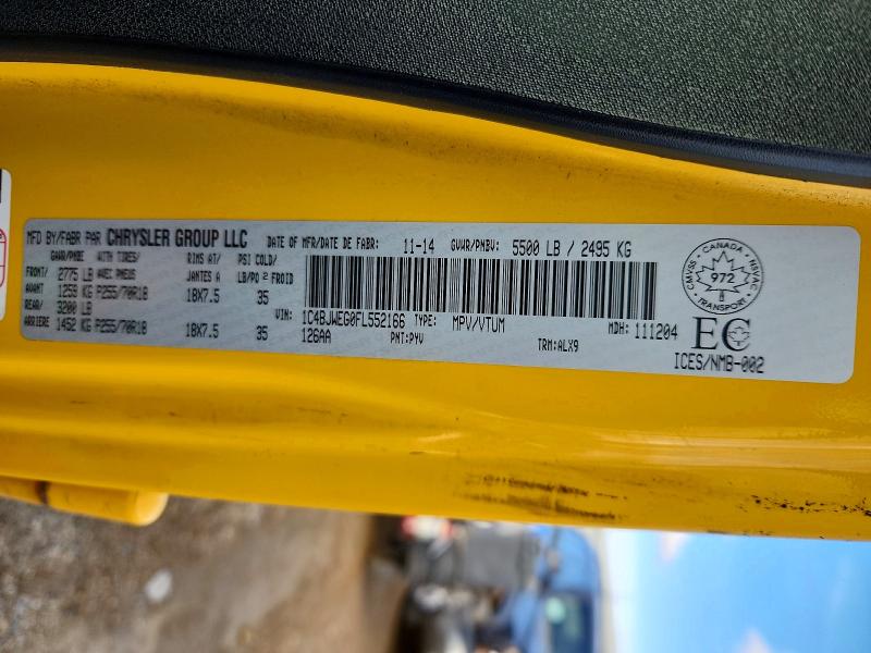 Aukcja sprzedaży 2015 Jeep Wrangler Unlimited, vin: 1C4BJWEG0FL552166, numer aukcji: 52071036
