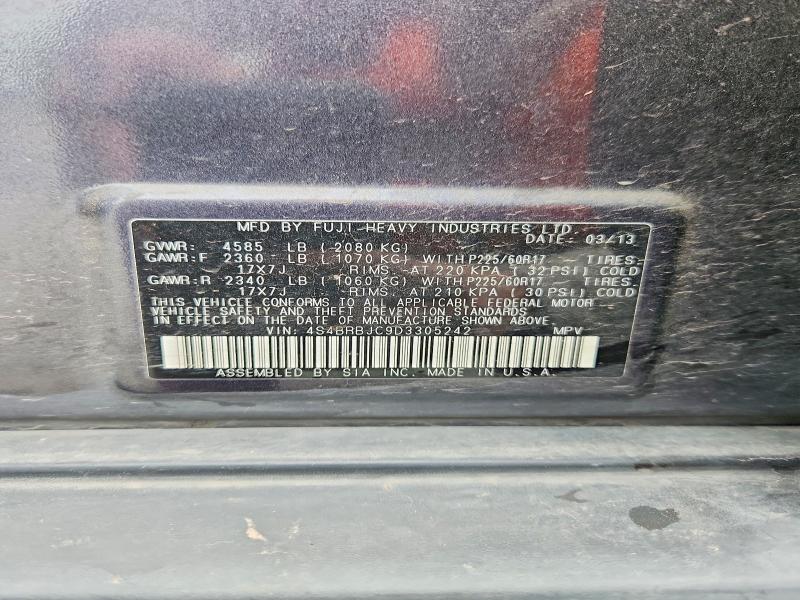 51805756 :رقم المزاد ، 4S4BRBJC9D3305242 vin ، 2013 Subaru Outback مزاد بيع
