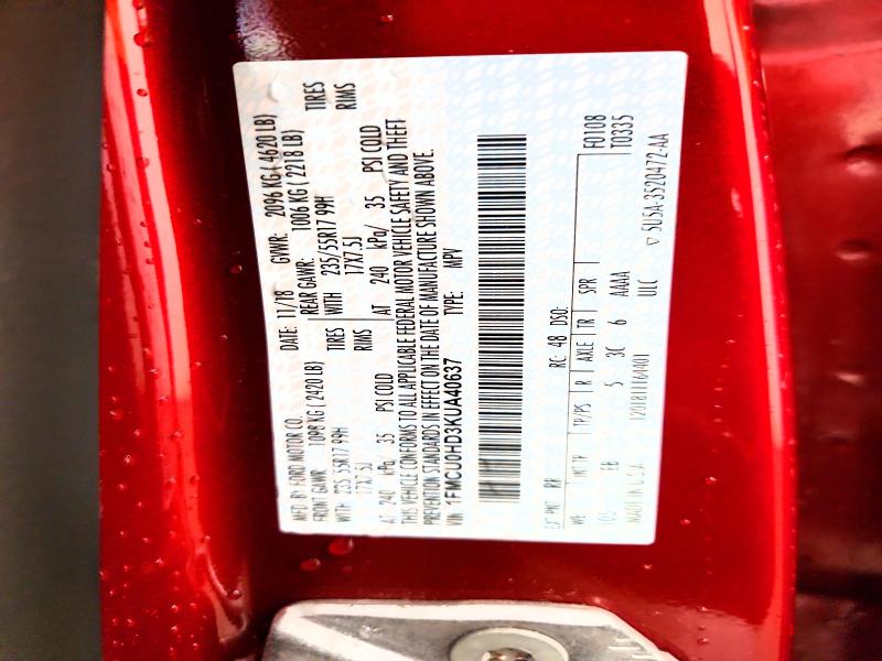 Продаж на аукціоні авто 2019 Ford Escape, vin: 1FMCU0HD3KUA40637, номер лоту: 53776746