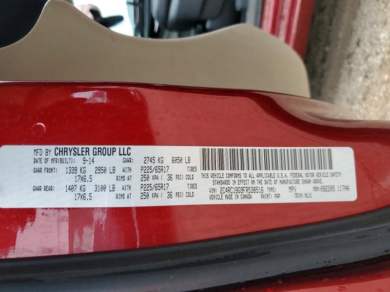 53715286 :رقم المزاد ، 2C4RC1BG9FR538516 vin ، 2015 Chrysler Town & Country مزاد بيع