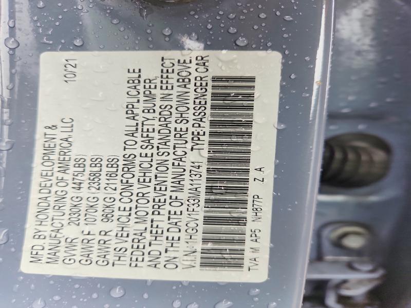 Продаж на аукціоні авто 2021 Honda Accord, vin: 1HGCV1F33MA113741, номер лоту: 55016106