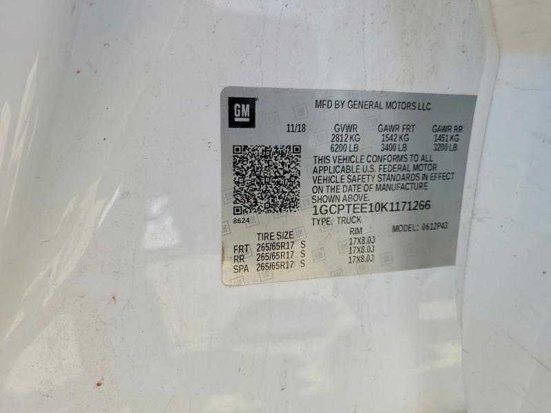 Aukcja sprzedaży 2019 Chevrolet Colorado, vin: 1GCPTEE10K1171266, numer aukcji: 52716306