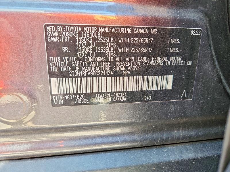 Aukcja sprzedaży 2023 Toyota Rav4, vin: 2T3H1RFV9PC221174, numer aukcji: 52717076