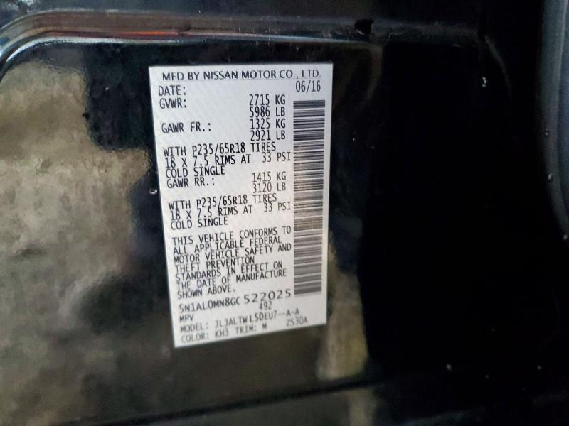 55107256 :رقم المزاد ، 5N1AL0MN8GC522025 vin ، 2016 Infiniti Qx60 مزاد بيع
