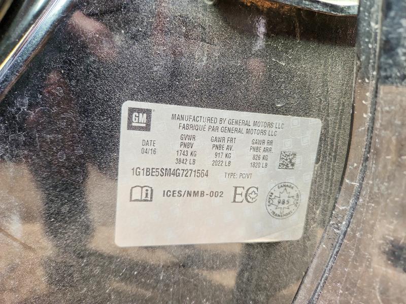 Продаж на аукціоні авто 2016 Chevrolet Cruze, vin: 1G1BE5SM4G7271564, номер лоту: 52091996