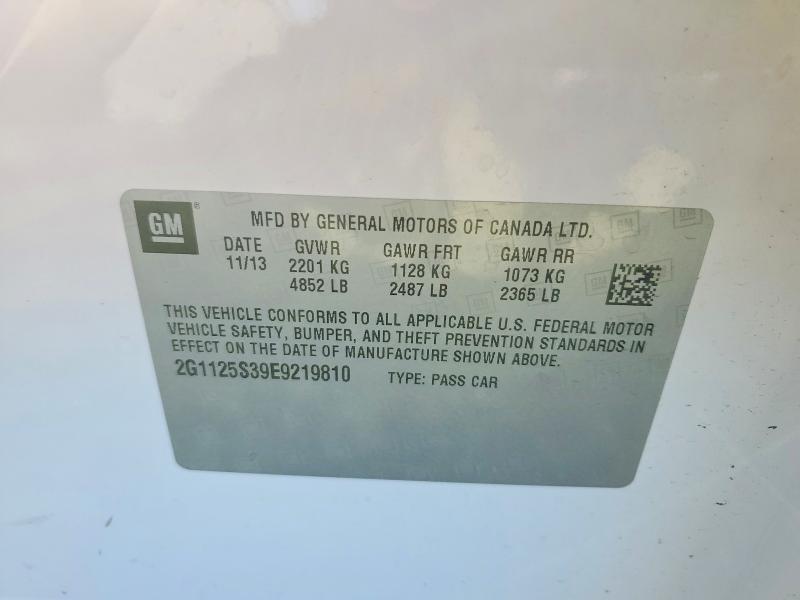 Aukcja sprzedaży 2014 Chevrolet Impala, vin: 2G1125S39E9219810, numer aukcji: 53398066