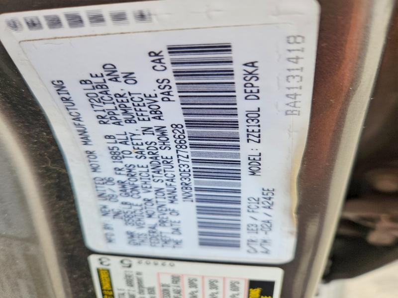 Auction sale of the 2007 Toyota Corolla, vin: 1NXBR30E37Z786628, lot number: 54439206