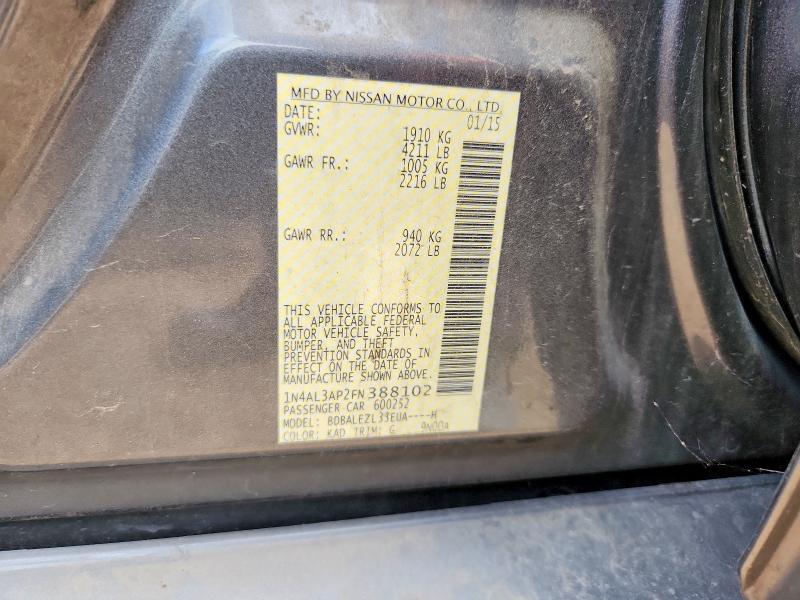 Продаж на аукціоні авто 2015 Nissan Altima, vin: 1N4AL3AP2FN388102, номер лоту: 54457886