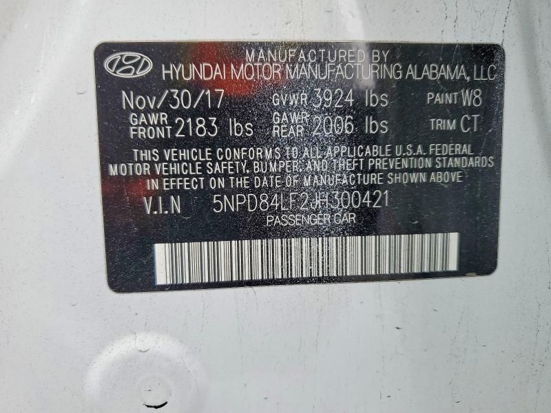 52755766 :رقم المزاد ، 5NPD84LF2JH300421 vin ، 2018 Hyundai Elantra مزاد بيع