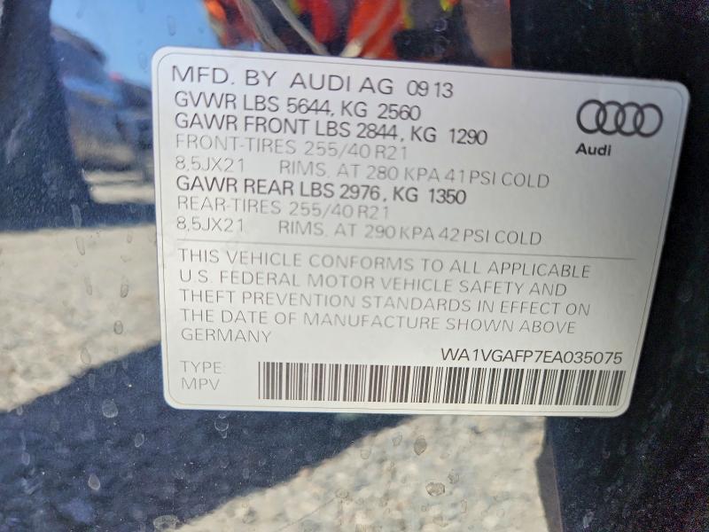 Aukcja sprzedaży 2014 Audi Sq5, vin: WA1VGAFP7EA035075, numer aukcji: 53943176