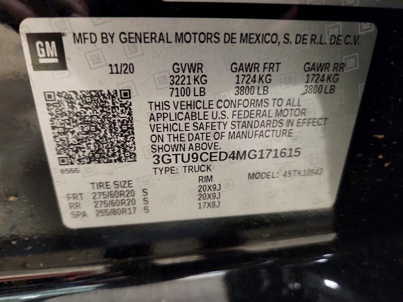 Продаж на аукціоні авто 2021 Gmc Sierra, vin: 3GTU9CED4MG171615, номер лоту: 52316866