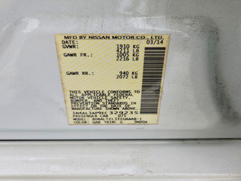 2014 Nissan Altima მანქანა იყიდება აუქციონზე, vin: 1N4AL3AP9EC329235, აუქციონის ნომერი: 53128996