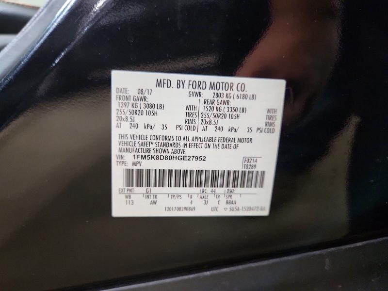 Aukcja sprzedaży 2017 Ford Explorer, vin: 1FM5K8D80HGE27952, numer aukcji: 54670646
