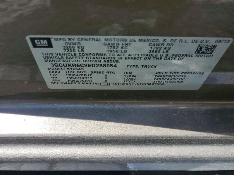 2014 Chevrolet Silverado მანქანა იყიდება აუქციონზე, vin: 3GCUKREC8EG238054, აუქციონის ნომერი: 54136056