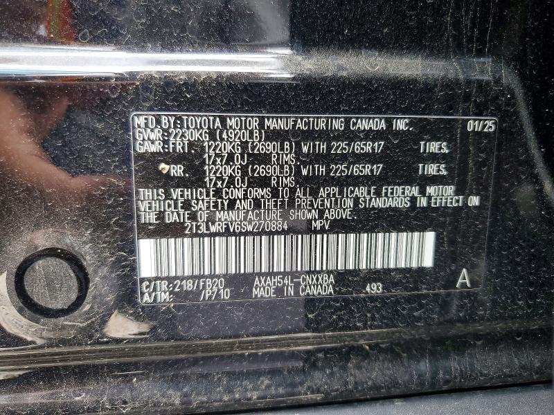 54985346 :رقم المزاد ، 2T3LWRFV6SW270884 vin ، 2025 Toyota Rav4 مزاد بيع