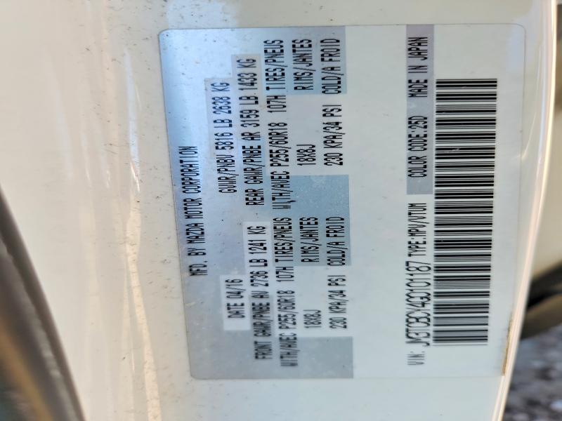Aukcja sprzedaży 2016 Mazda Cx-9, vin: JM3TCBCY4G0101187, numer aukcji: 53338476