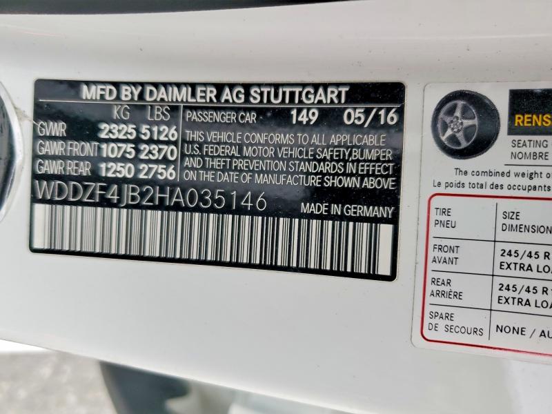 Продаж на аукціоні авто 2017 Mercedes-benz E, vin: WDDZF4JB2HA035146, номер лоту: 53835016