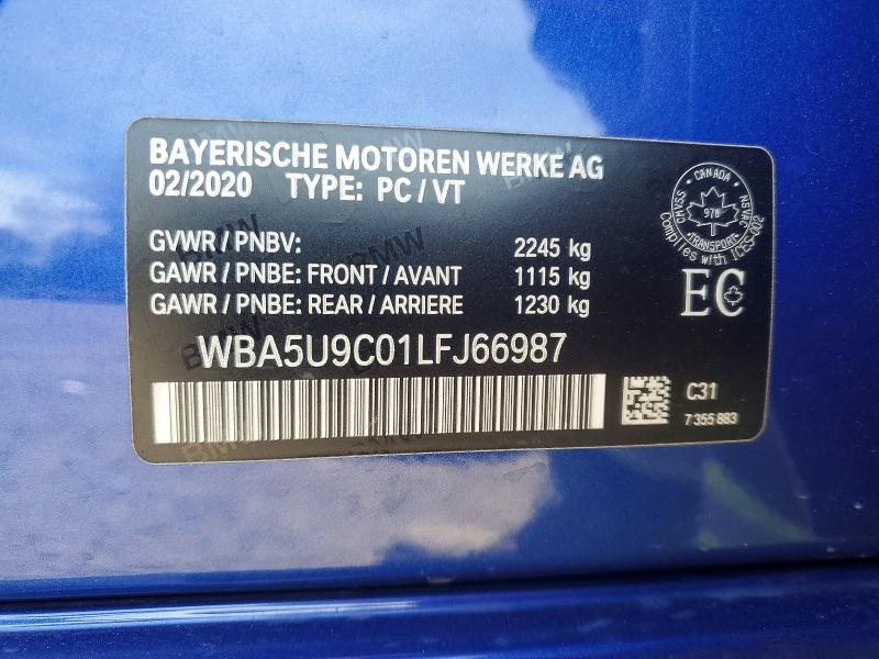 Aukcja sprzedaży 2020 Bmw M340xi, vin: WBA5U9C01LFJ66987, numer aukcji: 53348026