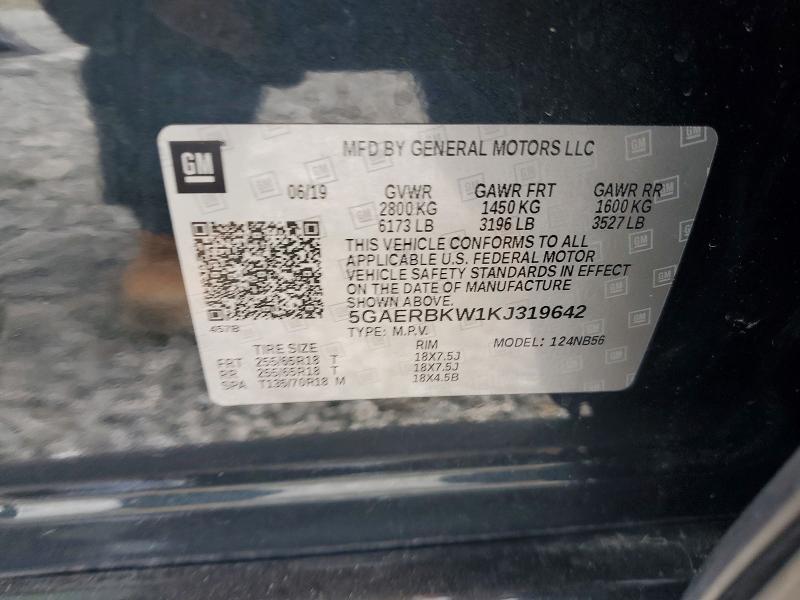2019 Buick Enclave მანქანა იყიდება აუქციონზე, vin: 5GAERBKW1KJ319642, აუქციონის ნომერი: 52755126