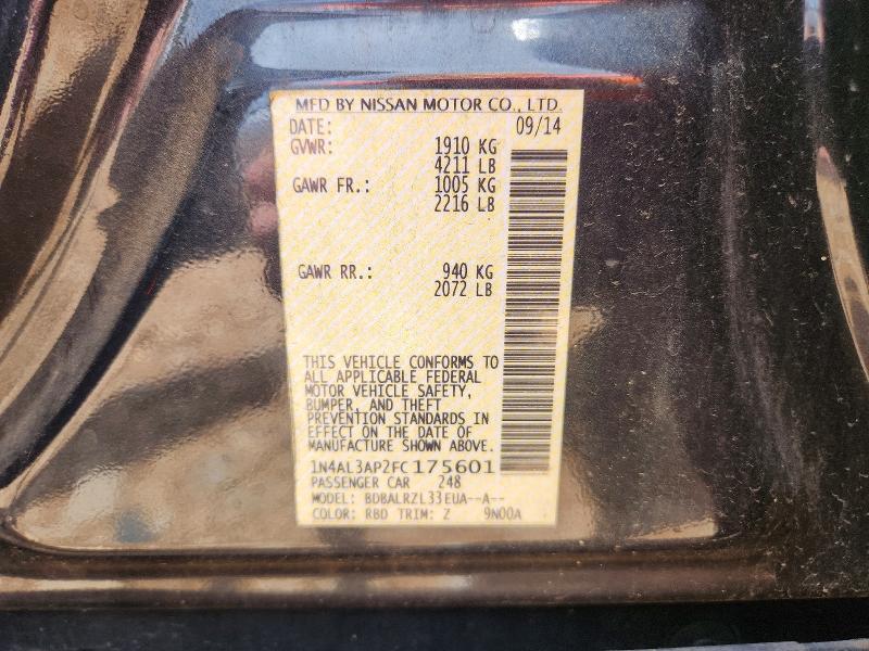Продажа на аукционе авто 2015 Nissan Altima, vin: 1N4AL3AP2FC175601, номер лота: 55088276