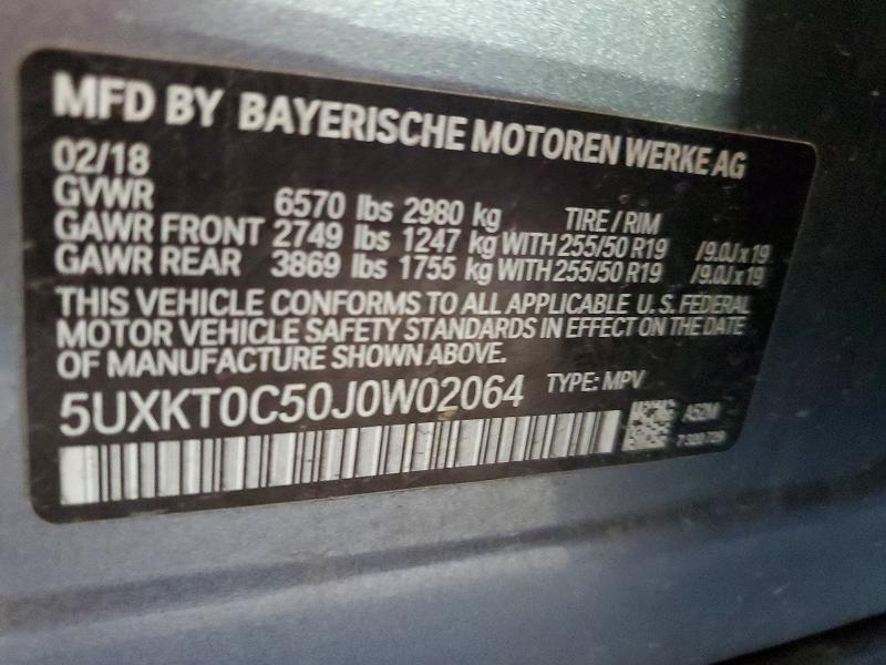 Aukcja sprzedaży 2018 Bmw X5, vin: 5UXKT0C50J0W02064, numer aukcji: 52646626