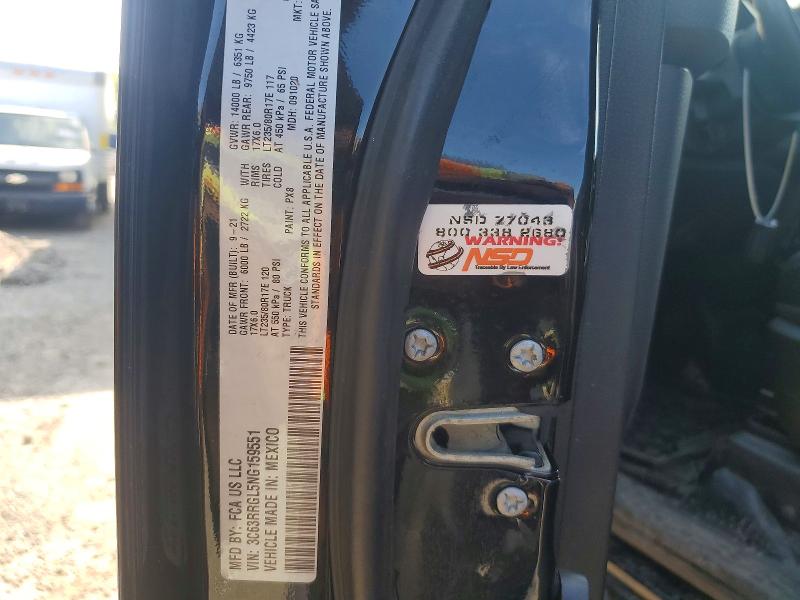 52246496 :رقم المزاد ، 3C63RRGL5NG159551 vin ، 2022 Ram 3500 مزاد بيع