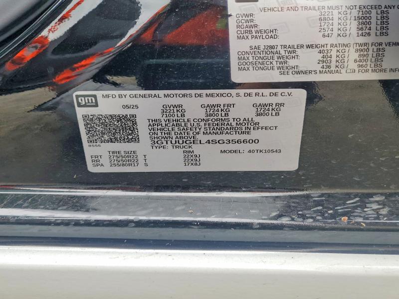 52522006 :رقم المزاد ، 3GTUUGEL4SG356600 vin ، 2025 Gmc Sierra مزاد بيع