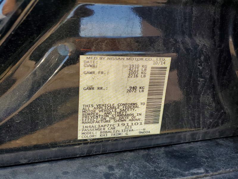 Продажа на аукционе авто 2015 Nissan Altima, vin: 1N4AL3AP7FC191101, номер лота: 52570076