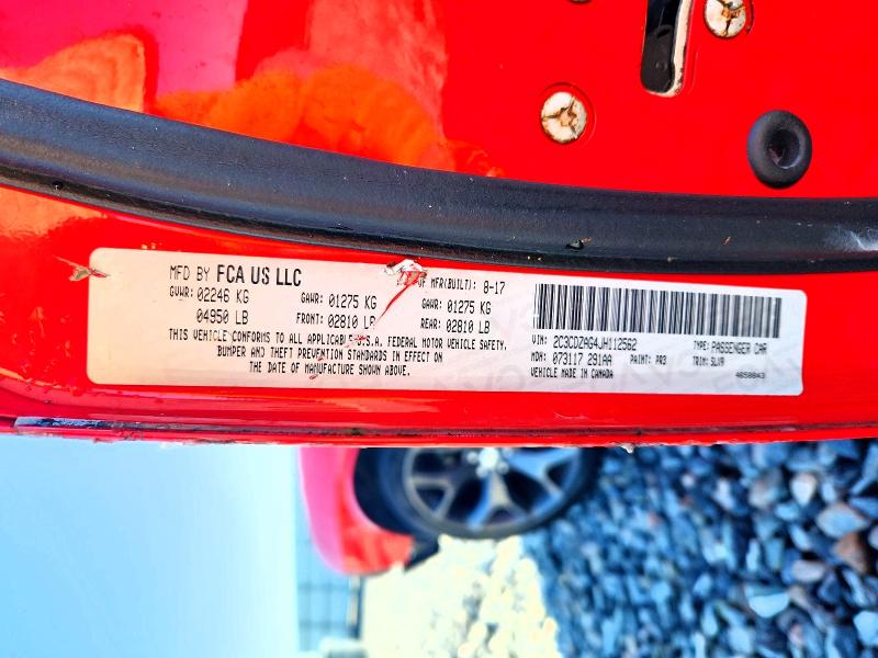 Продажа на аукционе авто 2018 Dodge Challenger, vin: 2C3CDZAG4JH112562, номер лота: 54618416