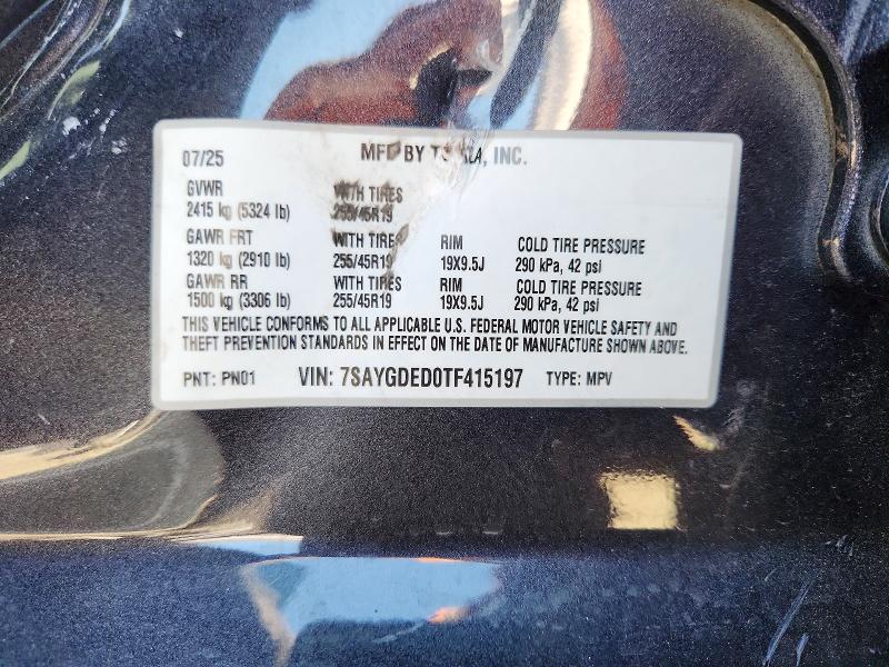 53578366 :رقم المزاد ، 7SAYGDED0TF415197 vin ، 2026 Tesla Model Y مزاد بيع