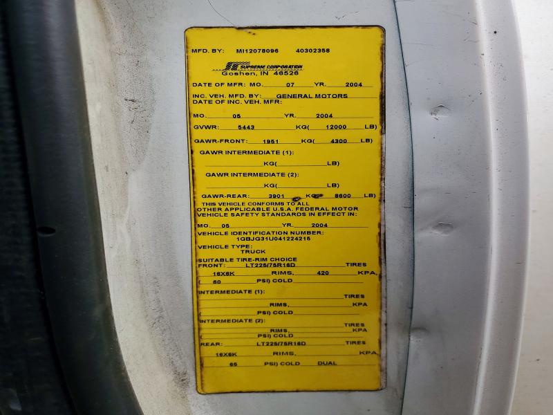 Продаж на аукціоні авто 2004 Chevrolet Express G3500, vin: 1GBJG31U041224215, номер лоту: 54601856