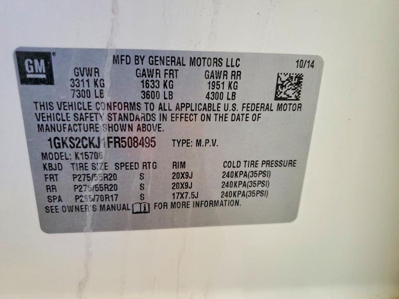 2015 Gmc Yukon მანქანა იყიდება აუქციონზე, vin: 1GKS2CKJ1FR508495, აუქციონის ნომერი: 52670056