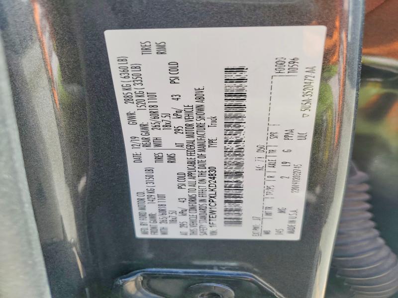 Продаж на аукціоні авто 2020 Ford F150, vin: 1FTEW1CPXLKD24830, номер лоту: 55452496