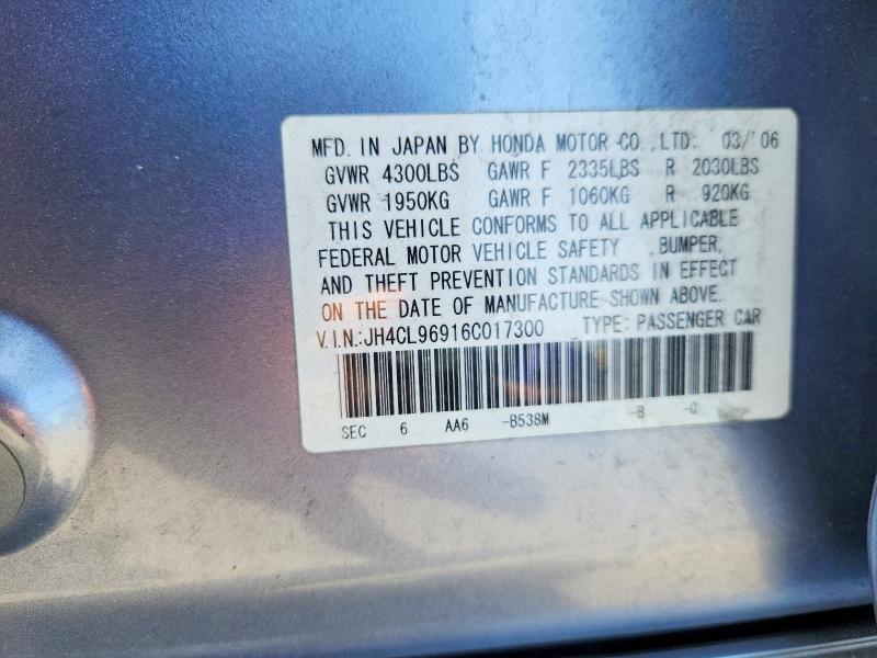 Продажа на аукционе авто 2006 Acura Tsx, vin: JH4CL96916C017300, номер лота: 54486036