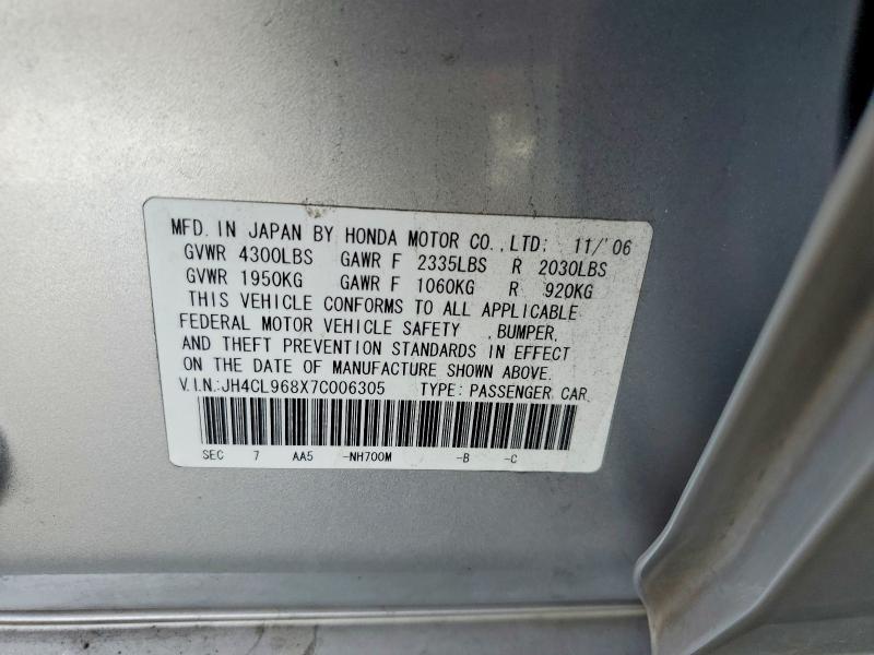Продажа на аукционе авто 2007 Acura Tsx, vin: JH4CL968X7C006305, номер лота: 52405546