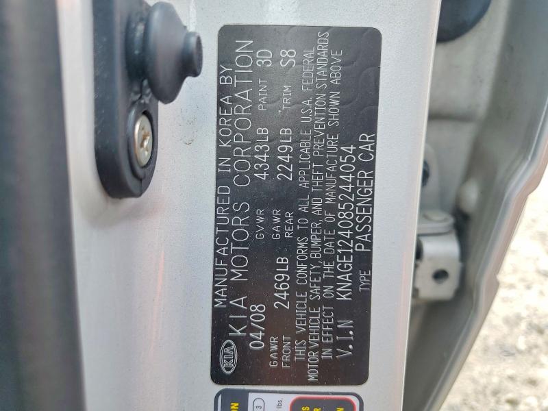 54618296 :رقم المزاد ، KNAGE124085244054 vin ، 2008 Kia Optima مزاد بيع