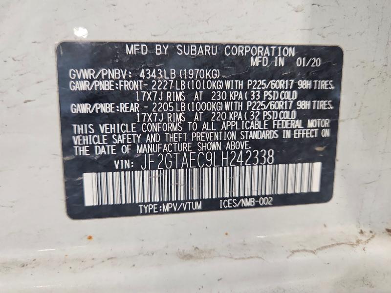 Продажа на аукционе авто 2020 Subaru Crosstrek, vin: JF2GTAEC9LH242338, номер лота: 53026166