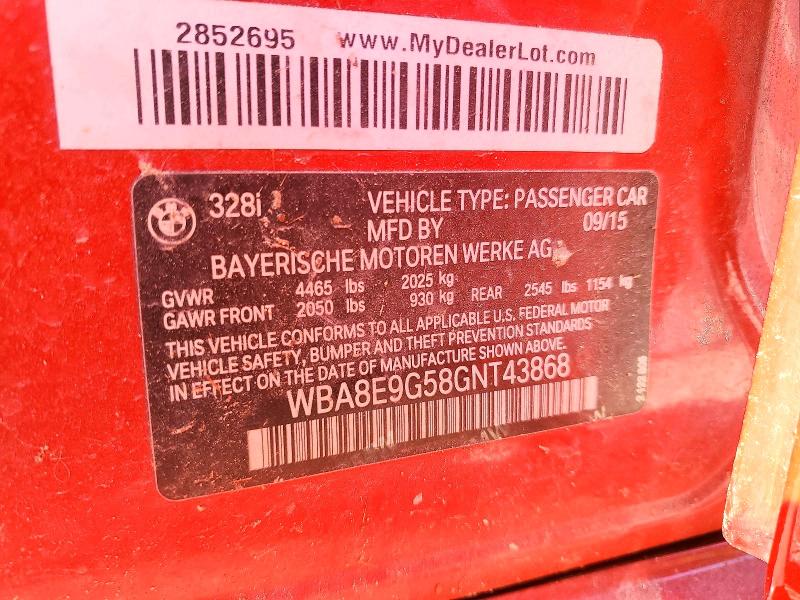 Aukcja sprzedaży 2013 Bmw 328, vin: WBA8E9G58GNT43868, numer aukcji: 52221956