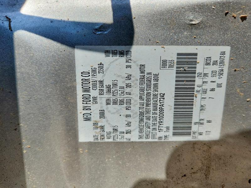 55241846 :رقم المزاد ، 1FTYR10D09PA17242 vin ، 2009 Ford Ranger مزاد بيع