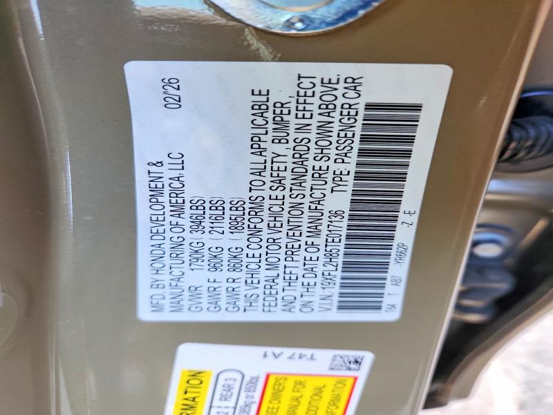 Продажа на аукционе авто 2026 Honda Civic, vin: 19XFL2H85TE017136, номер лота: 54100376