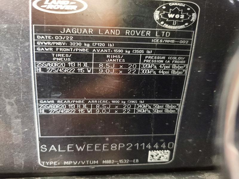 Продажа на аукционе авто 2023 Land Rover Defender 110 Carpath, vin: SALEWEEE8P2114440, номер лота: 50655506