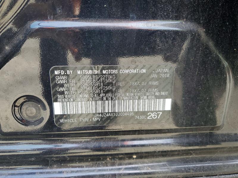51880476 :رقم المزاد ، JA4JZ4AX1JJ004495 vin ، 2018 Mitsubishi Outlander مزاد بيع