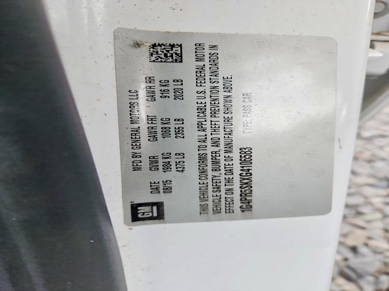 53018256 :رقم المزاد ، 1G4PR5SKXG4106583 vin ، 2016 Buick Verano مزاد بيع